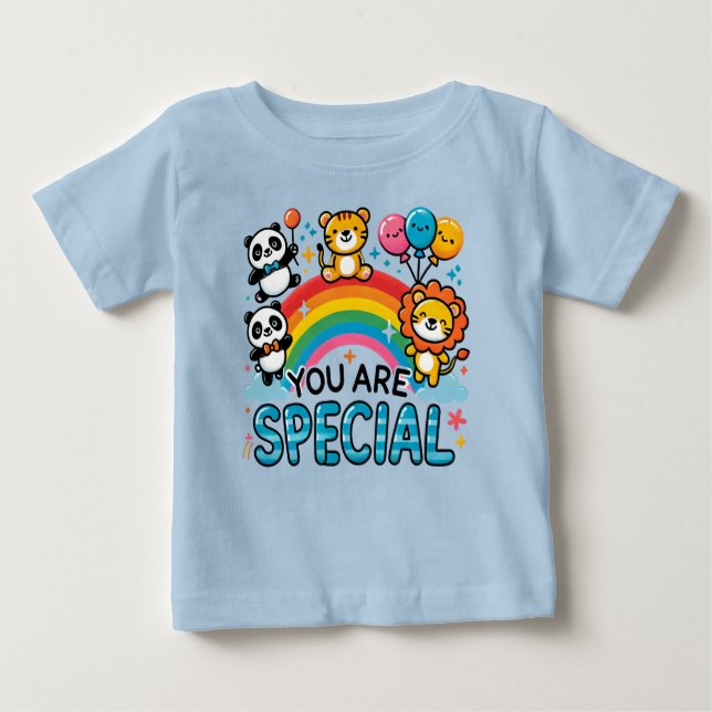 T-shirt Pour Bébé Cute Animals Rainbow Special Toddler Infant (Devant)