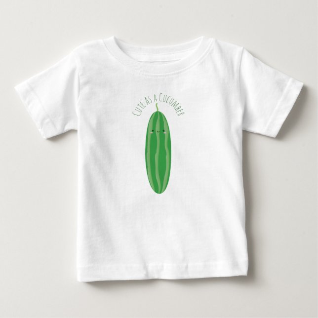 T-shirt Pour Bébé Cute As Cucumber Funny Kawaii Cutecumber Unisex (Devant)
