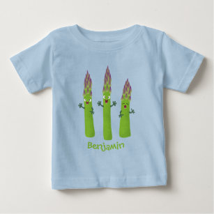 T-shirt Pour Bébé Cute asperges chantant un trio végétal dessin an