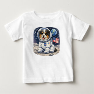 T-shirt Pour Bébé Cute Astronaut Puppy Kids Design – Space Adventure