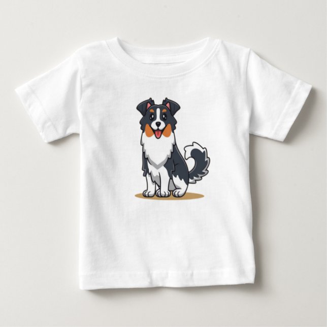 T-shirt Pour Bébé Cute Australian Shepherd-23144 (Devant)