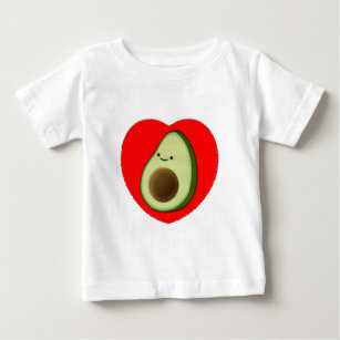 T-shirt Pour Bébé Cute Avocado Dans Le Coeur Rouge
