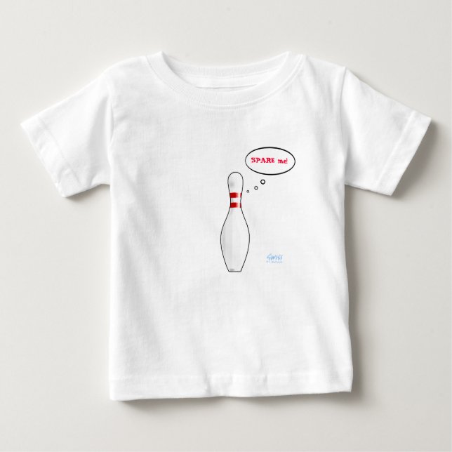 T-shirt Pour Bébé Cute Baby Bowler Spare Me Bowling Team Mascot (Devant)