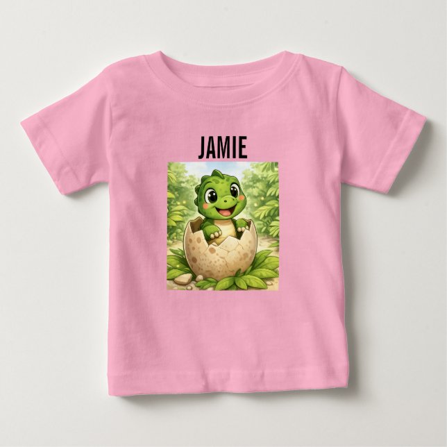 T-shirt Pour Bébé Cute Baby Dinosaur Hatchling Toddler (Devant)