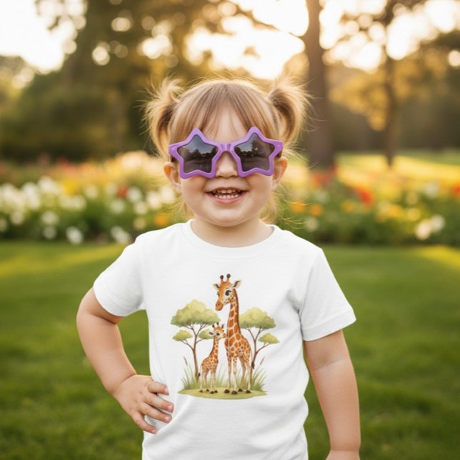 T-shirt Pour Bébé Cute Baby Giraffe Safari Animal Toddler African (Créateur téléchargé)