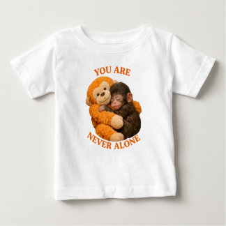 T-shirt Pour Bébé Cute Baby Monkey Punch with plush monkey - 