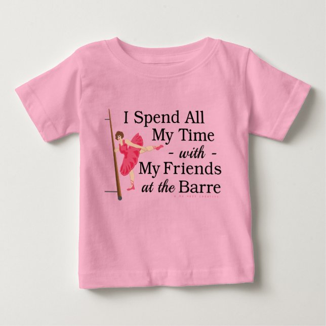 T-shirt Pour Bébé Cute Ballet Barre Funny Ballerina Danseuse (Devant)