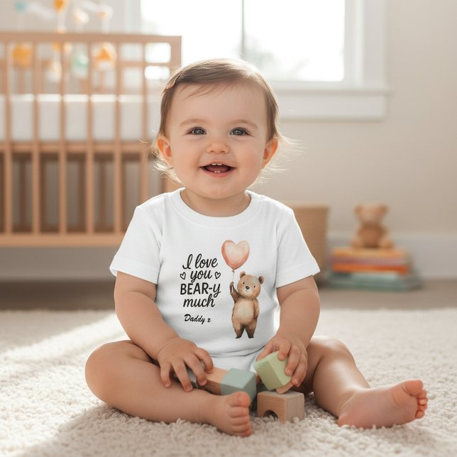 T-shirt Pour Bébé Cute Bear Saint-Valentin "Je t'aime Ourson"  (Créateur téléchargé)