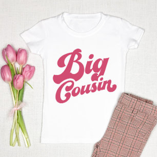 T-shirt Pour Bébé Cute Big Cousin Famille de jumelage rose