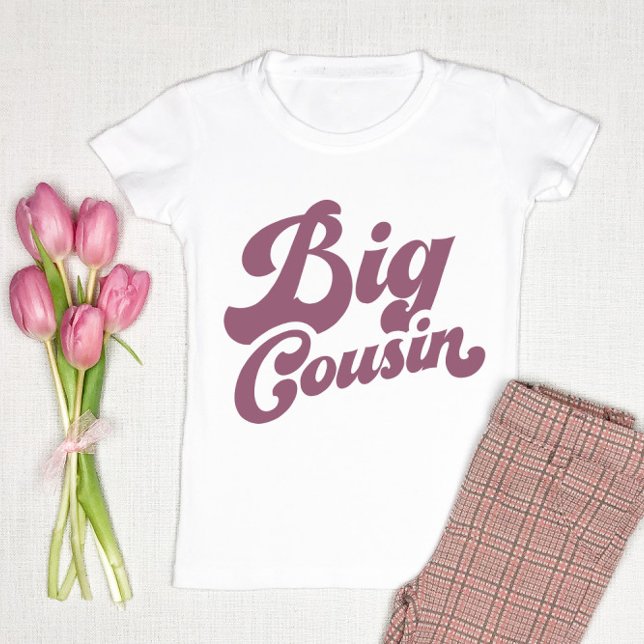 T-shirt Pour Bébé Cute Big Cousin | Famille de jumelage violet (Créateur téléchargé)