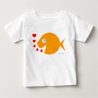 Cute Blue Eyes Baby Goldfish Cartoon et baisers