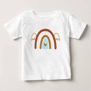 T-shirt Pour Bébé Cute Boho arc-en-ciel avec nom personnalisé