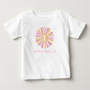 T-shirt Pour Bébé Cute Boho Sunshine Girls Premier Anniversaire Sole