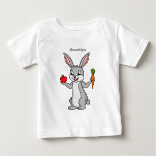 T-shirt Pour Bébé Cute bunny rabbit with vegetables