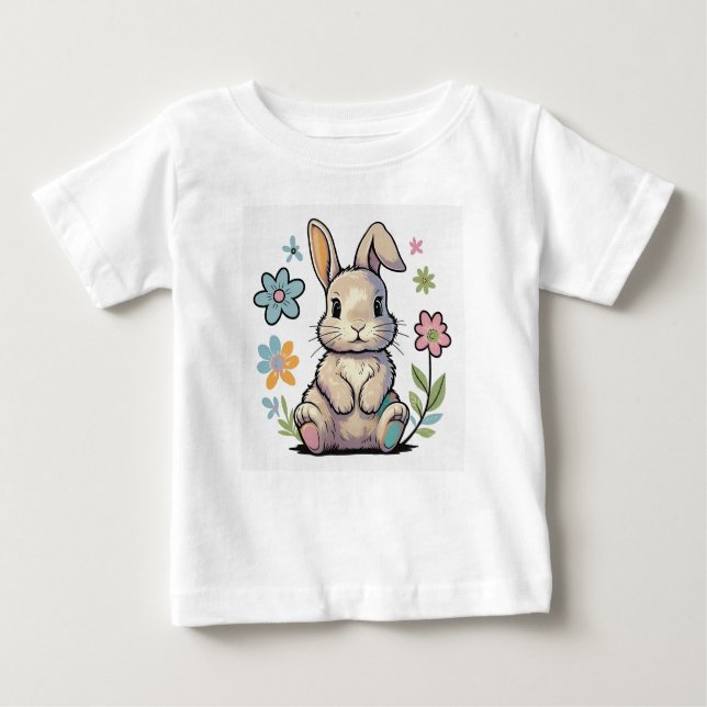 T-shirt Pour Bébé Cute bunny shirt for your kid (Devant)
