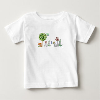 T-shirt Pour Bébé Cute Candy Garden Illustration. Baby Fine Jersey T
