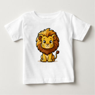 T-shirt Pour Bébé Cute Cartoon Lion with Big Mane