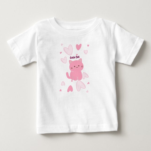 T-shirt Pour Bébé Cute Cat Modern Kid's (Devant)
