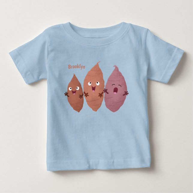 T-shirt Pour Bébé Cute chantant des patates douces caricaturales lég (Devant)