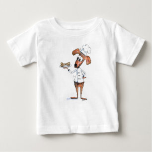 T-shirt Pour Bébé Cute chef de chien Whimsical