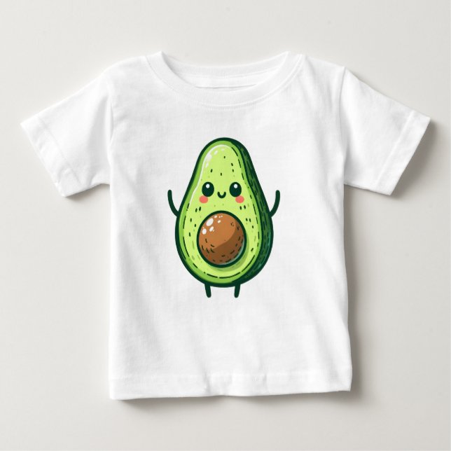 T-shirt Pour Bébé Cute Chibi Avocado (Devant)