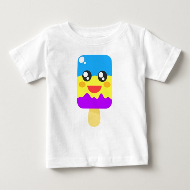 T-shirt Pour Bébé Cute Chibi Ice Lolly Popsicle (Devant)