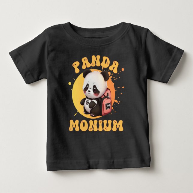 T-shirt Pour Bébé Cute Chibi Kawaii Panda Nom de l'école Année de re (Devant)
