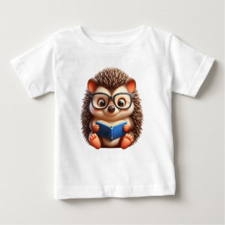 T-shirt Pour Bébé Cute Chibi Lecture Hedgehog