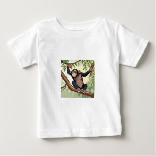 T-shirt Pour Bébé Cute Chimpanzé