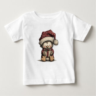 T-shirt Pour Bébé Cute Christmas Penguin Art