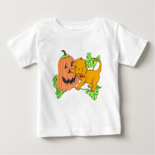 T-shirt Pour Bébé Cute Citrouille Halloween et Chiot