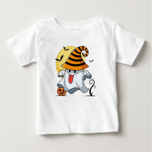 T-shirt Pour Bébé Cute Clipart Citrouille Éffrayant Halloween Bat
