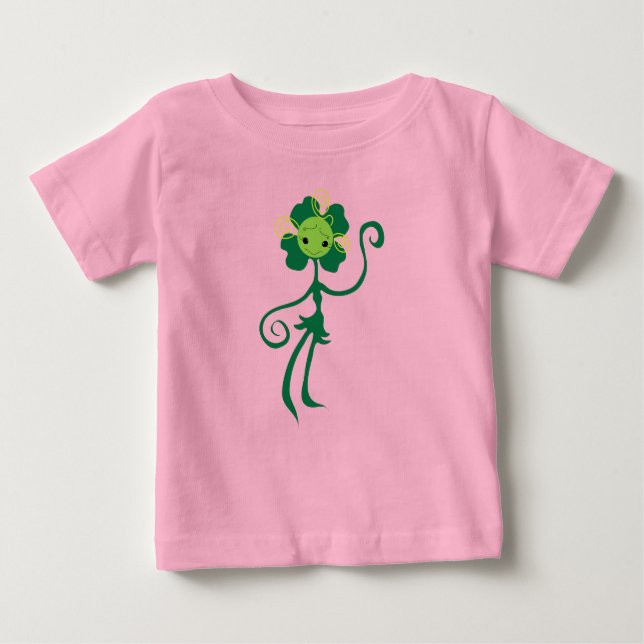T-shirt Pour Bébé Cute Clover Flower Girl Bio Baby Bodysuit (Devant)