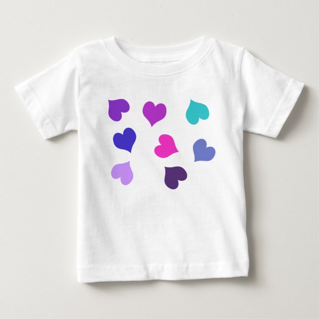 T-shirt Pour Bébé Cute colurful hearts (Devant)