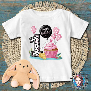 T-shirt Pour Bébé Cute Cupcake 1er anniversaire