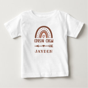 T-shirt Pour Bébé Cute Cute Cousin Crew Boho Rainbow personnalisé
