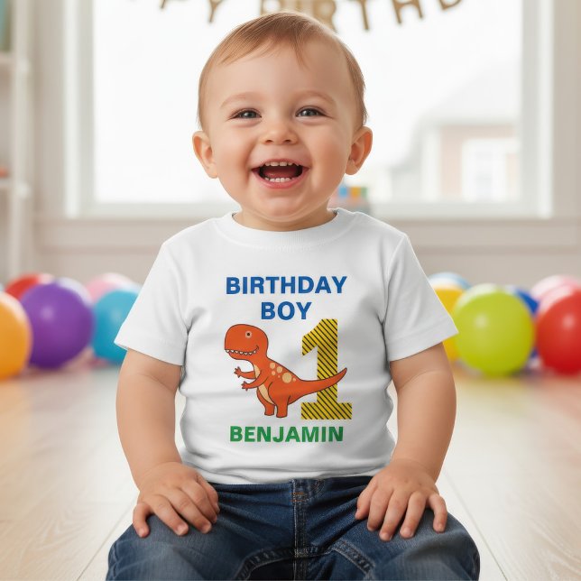 T-shirt Pour Bébé Cute Dinosaur 1er anniversaire (Créateur téléchargé)