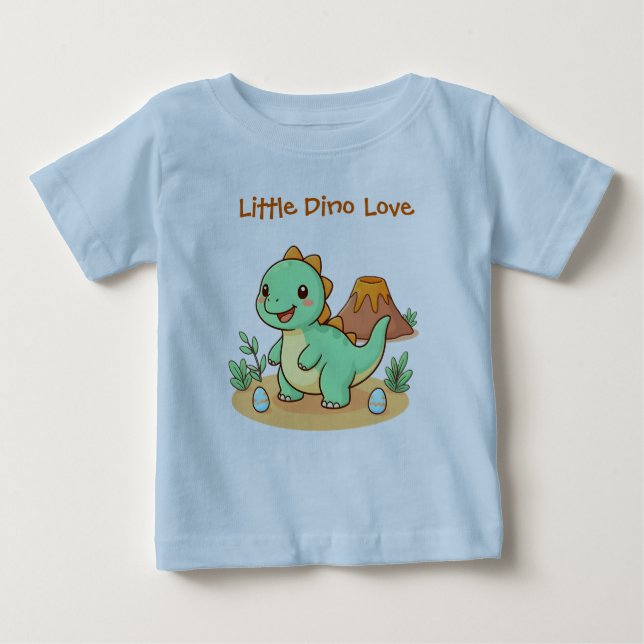 T-shirt Pour Bébé Cute Dinosaur Cotton Tee  (Devant)
