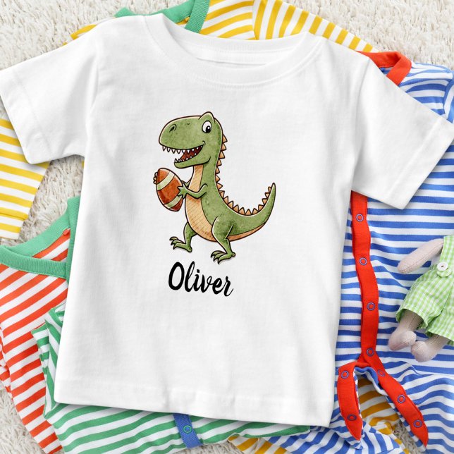 T-shirt Pour Bébé Cute Dinosaur Jouer Au Football (Créateur téléchargé)