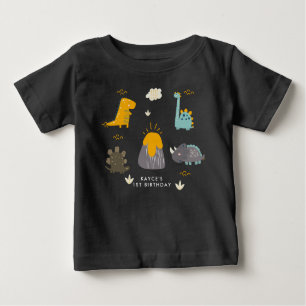 T-shirt Pour Bébé Cute Dinosaures Boy's First Birthday Party Baby T-