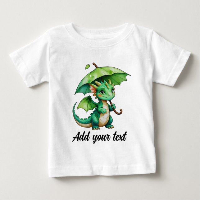 T-shirt Pour Bébé Cute Dragon Baby Tee (Devant)