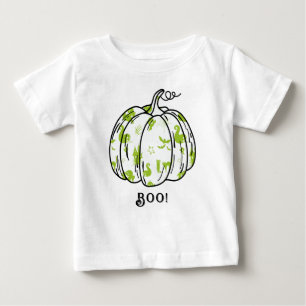 T-shirt Pour Bébé Cute et Éffrayante Jack-O’Lantern vert