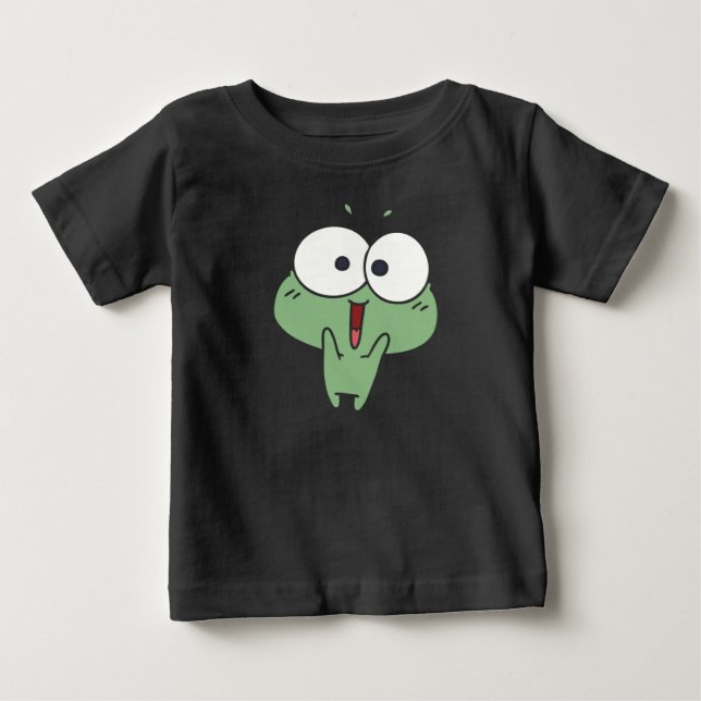 T-shirt Pour Bébé Cute excité grenouille caricaturale (Devant)