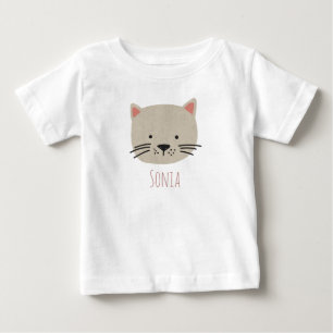 T-shirt Pour Bébé Cute face de chat Whimsical