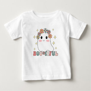 T-shirt Pour Bébé Cute Fleur Boo Halloween Pun Bootité