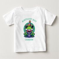 Cute Frog Theme Boy's Birthday Boy Personnalisé