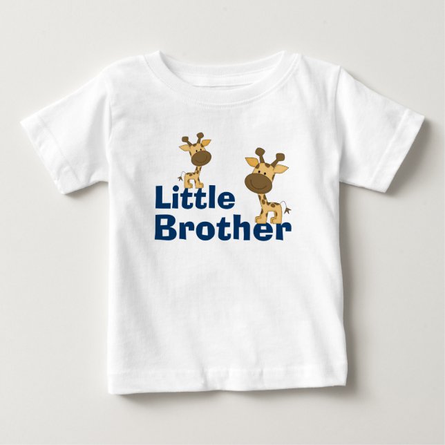 T-shirt Pour Bébé Cute Giraffe Petit Frère (Devant)