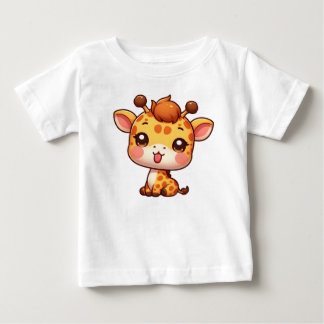 T-shirt Pour Bébé Cute Giraffe Sticking sa langue