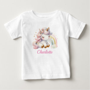 T-shirt Pour Bébé Cute Girl Magique Unicorn 1er anniversaire
