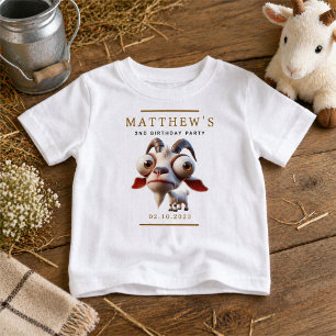 T-shirt Pour Bébé Cute Goat Farm Animaux 2e fête d'anniversaire
